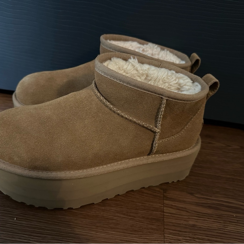 UGG Tan Platform booties